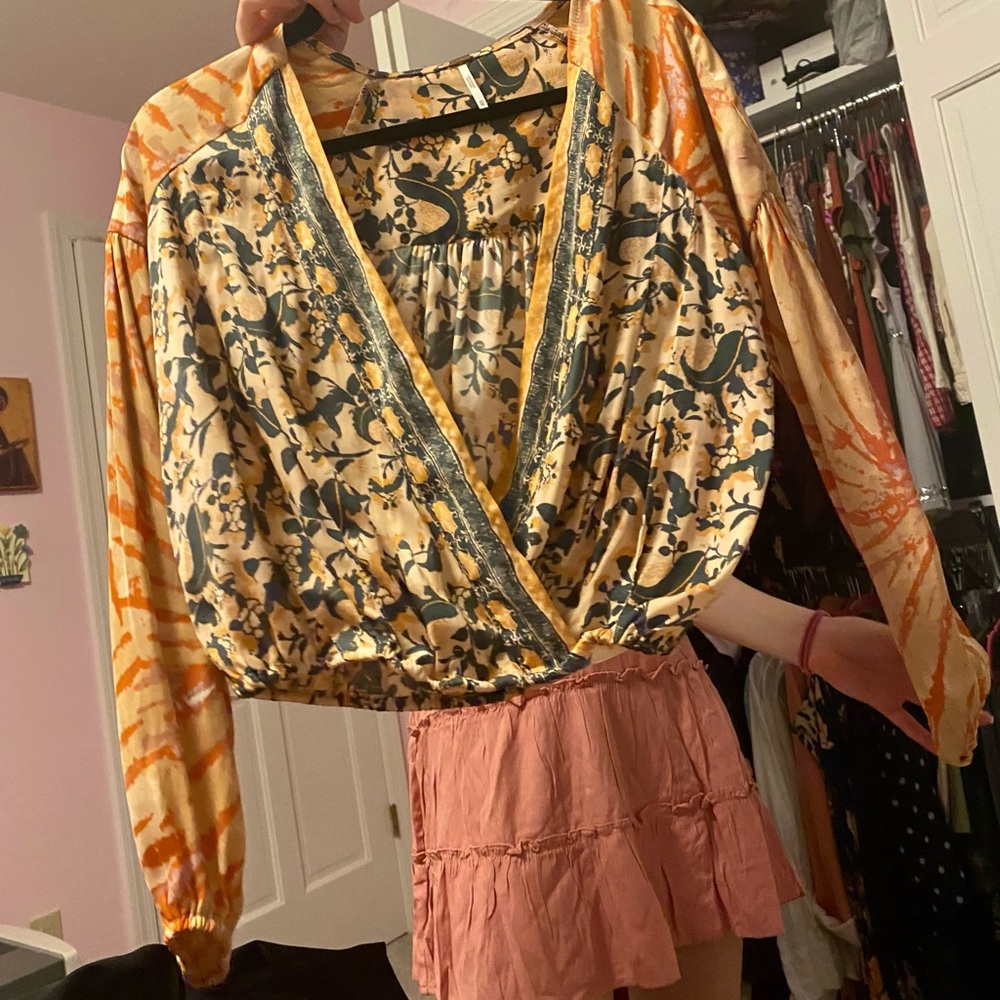 Free People flare sleeve shirt